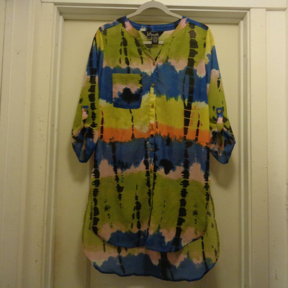OMBRE TYEDYED DRAPED TUNIC GIRL DRESS BY VINCENTE  M